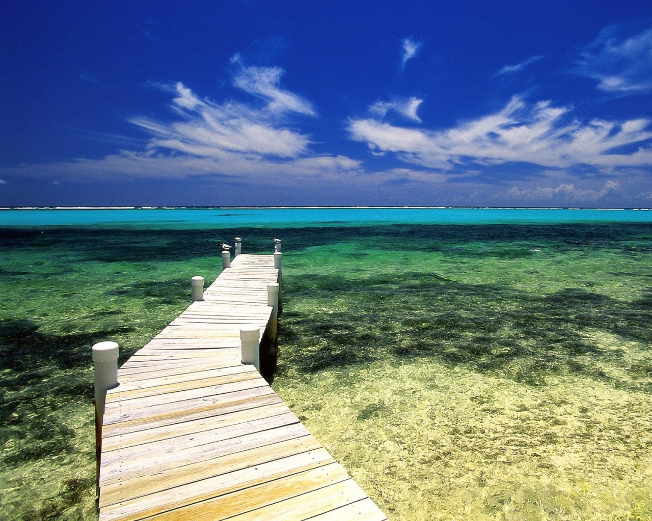 Pier Into The Azure Water Wallpapers - 1280x1024 - 592088