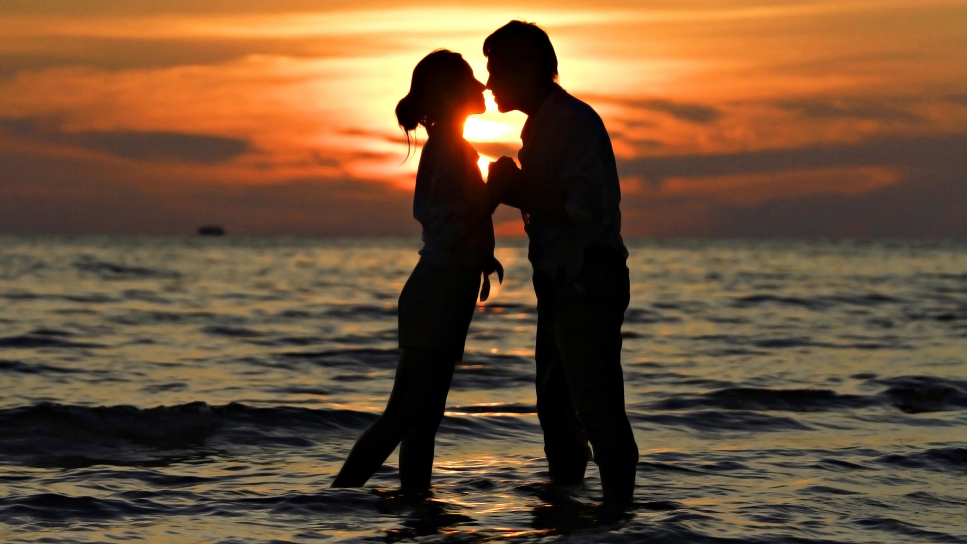 Sunset Love Romantic Couple Wallpapers 1920x1080 445455