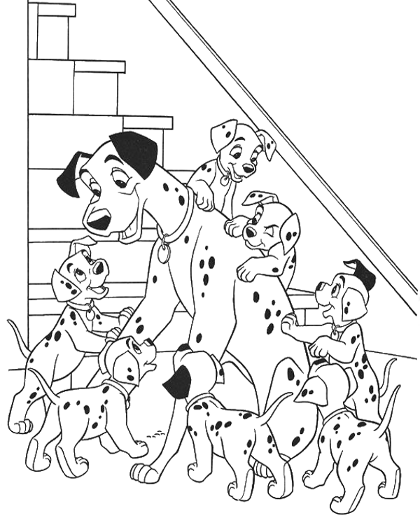 Dalmatians printable coloring picture for kids