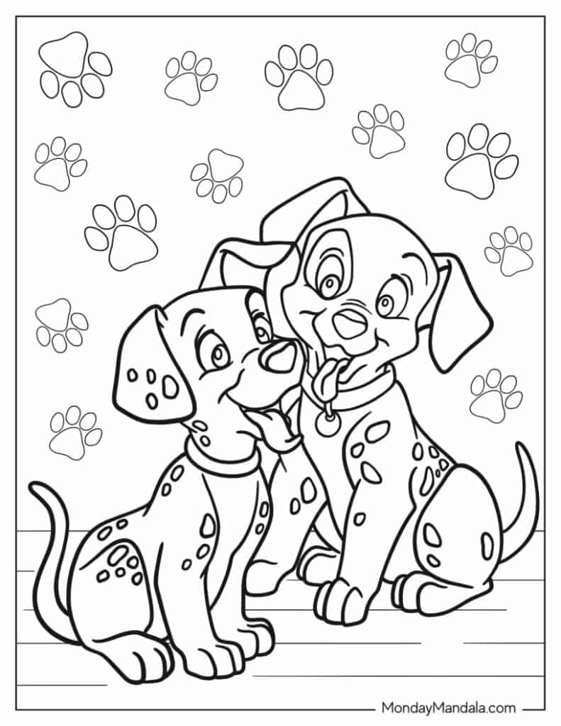 Dalmatians coloring pages free pdf printables