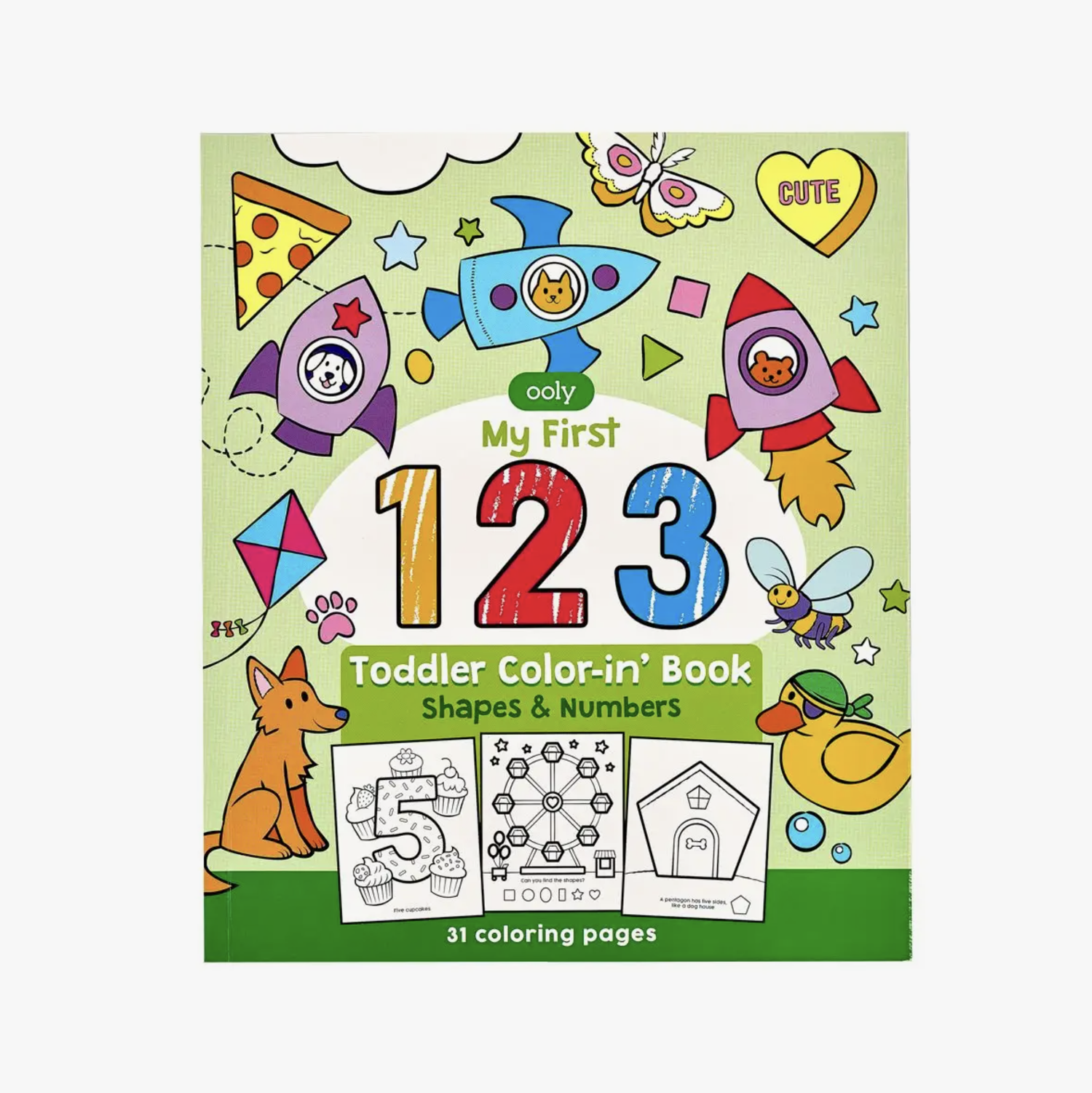 Shapes numbers toddler coloring book â the purple wagon