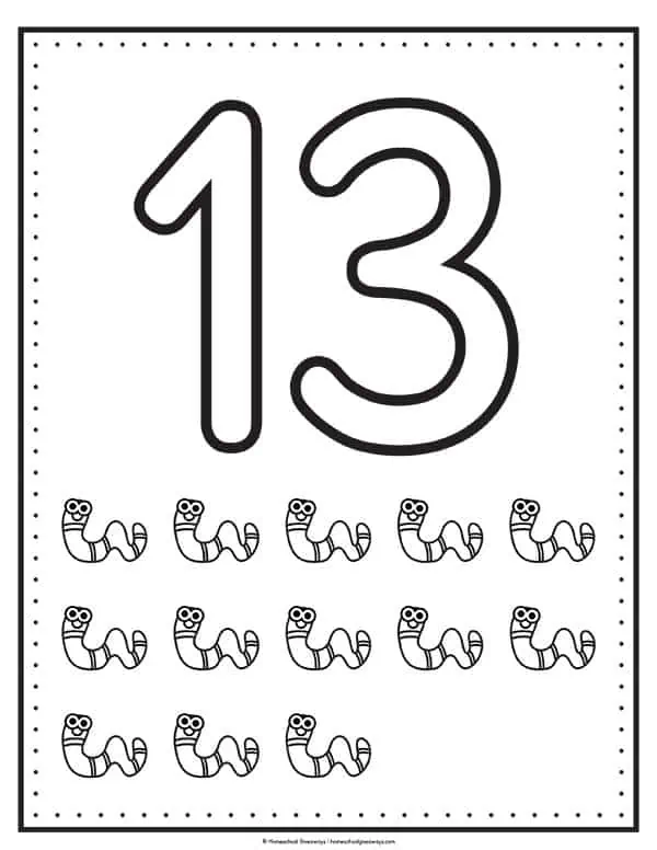 Printable number coloring pages for early learners