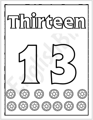 Number coloring page for kids