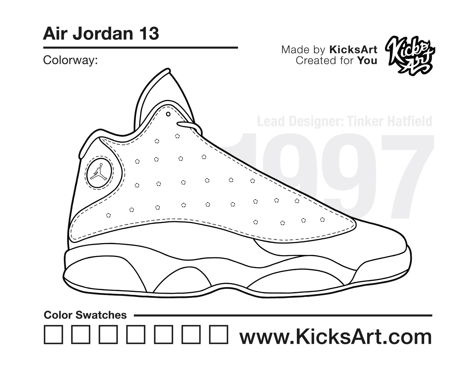 Air jordan sneaker coloring pages