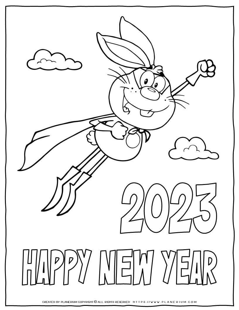 Happy new year coloring page planerium new year coloring pages happy new happy new year