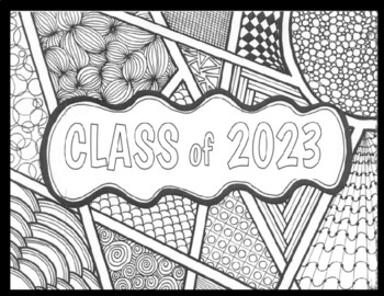 Class of zentangle coloring page