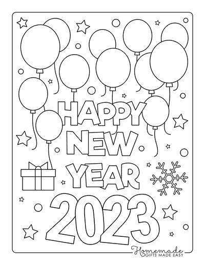 Free printable new year coloring pages for