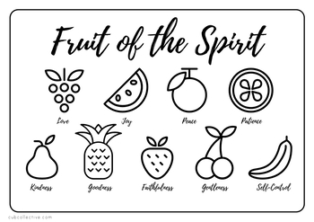 Fruit of the spirit poster and coloring page