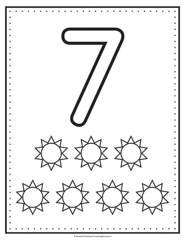 Printable number coloring pages for early learners