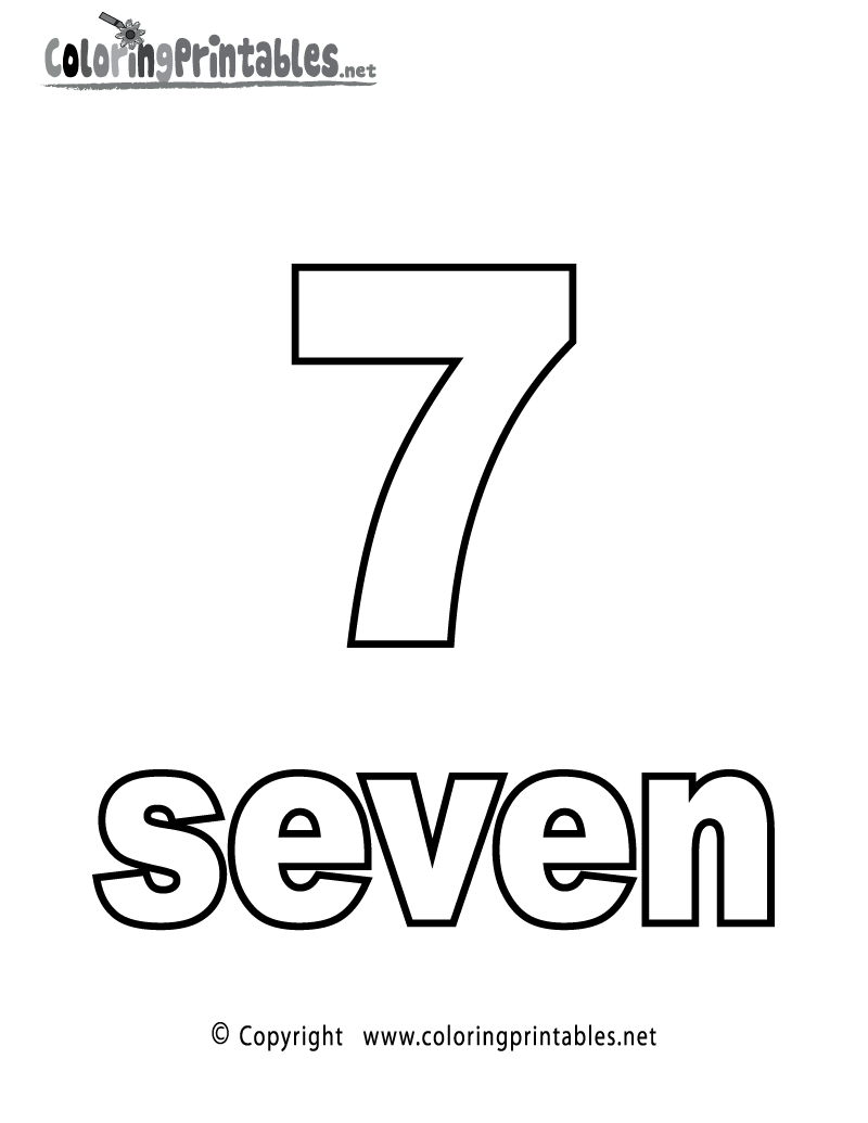 Number seven coloring page