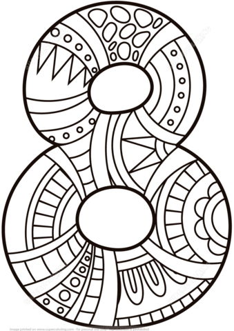 Number zentangle coloring page free printable coloring pages