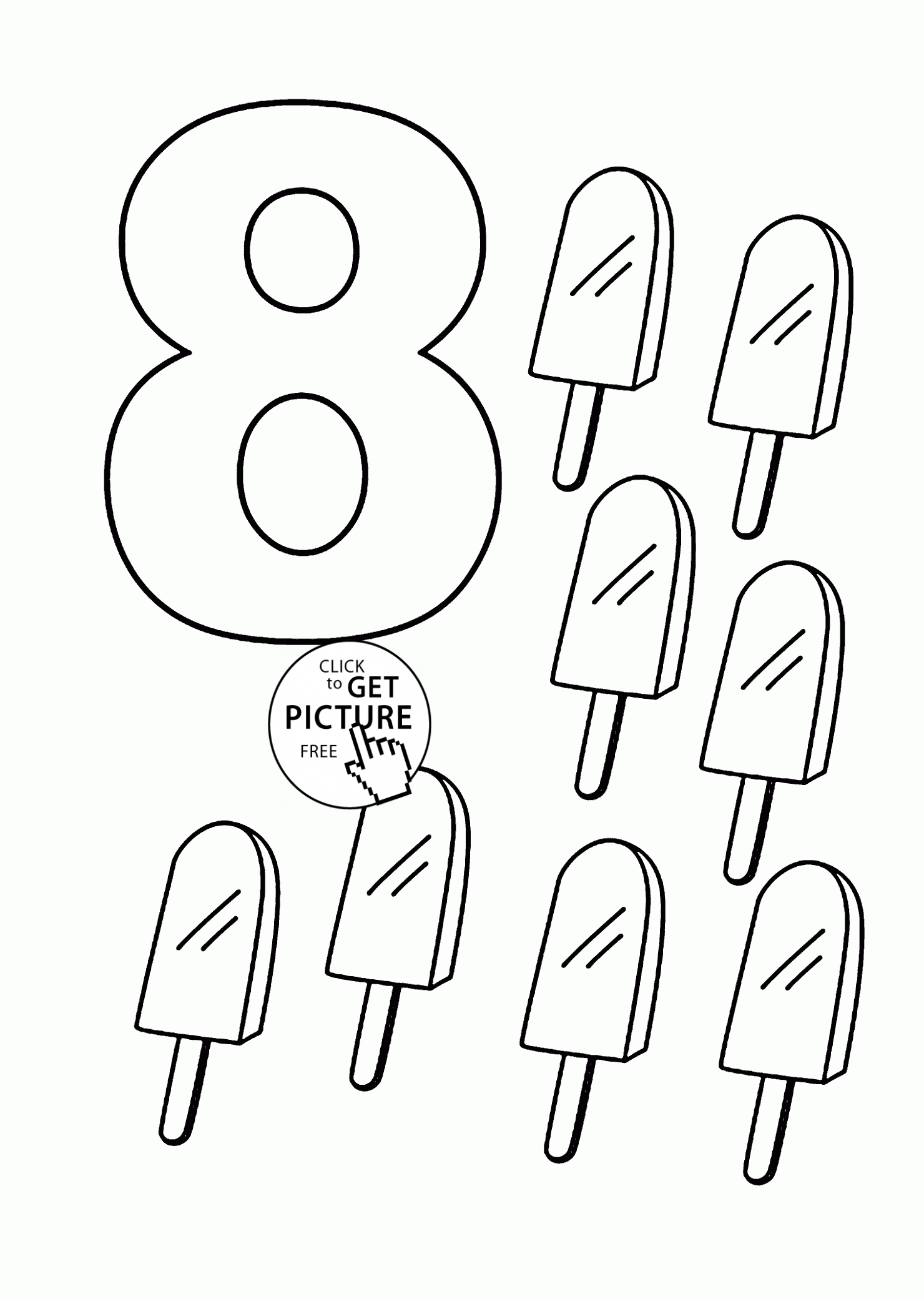 Number coloring pages for kids counting sheets printables free