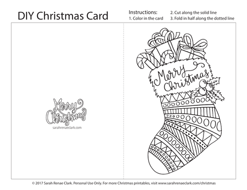 Free christmas coloring card teaching resources