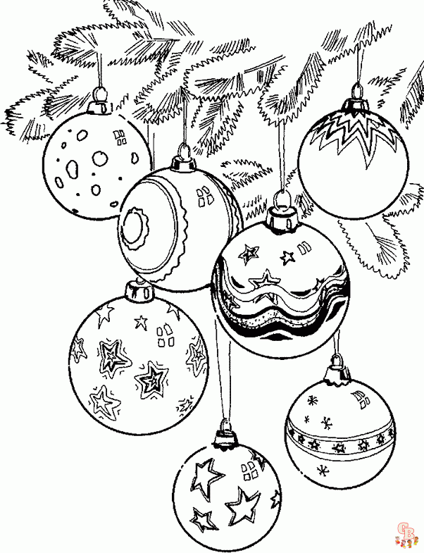 Free christmas ornaments coloring pages for kids