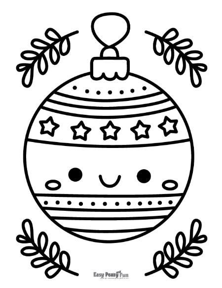 Free printable christmas ornaments coloring pages