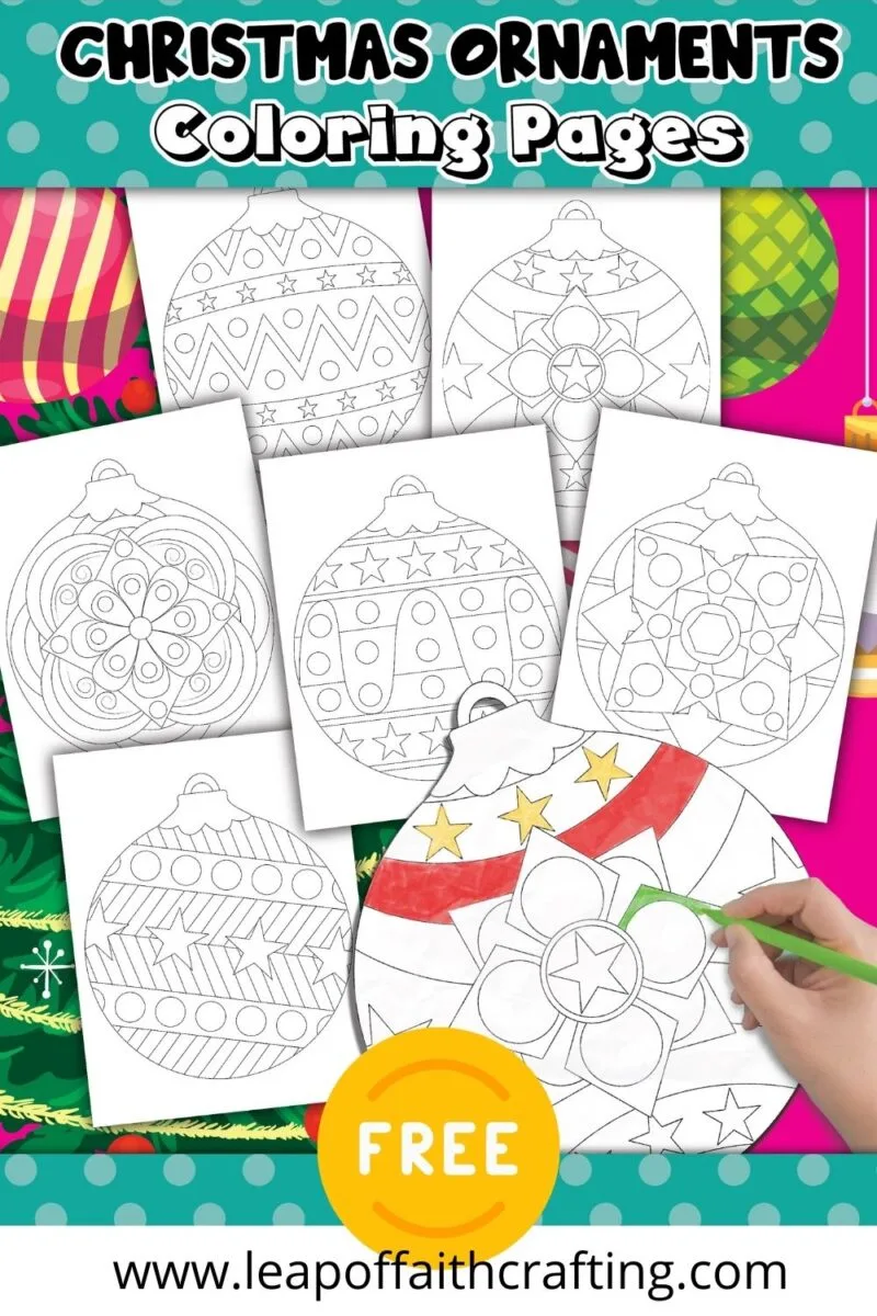 Free christmas ornaments coloring pages printable pdf pack