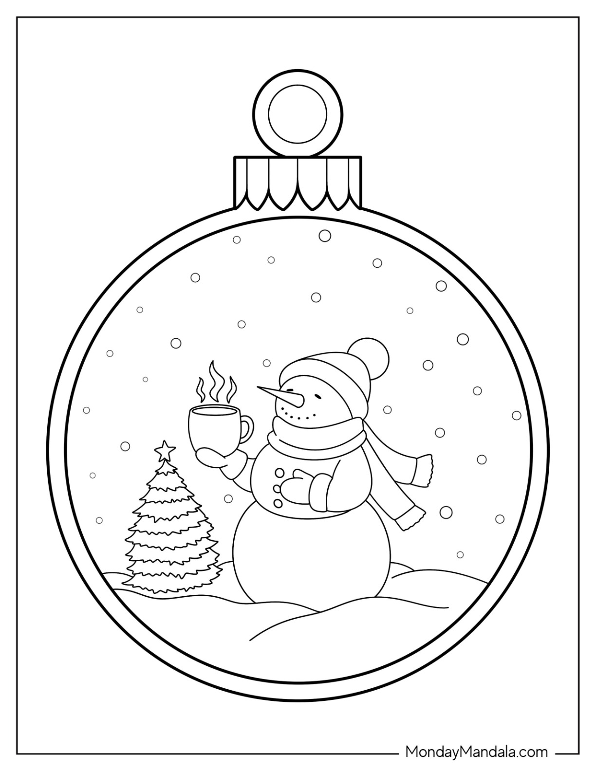 Christmas ornament coloring pages free printables