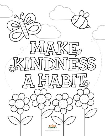 Free printable kindness coloring pages