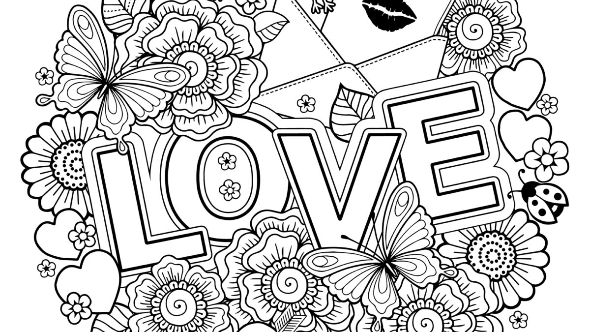 Printable love coloring pages for kids add some lovely colors