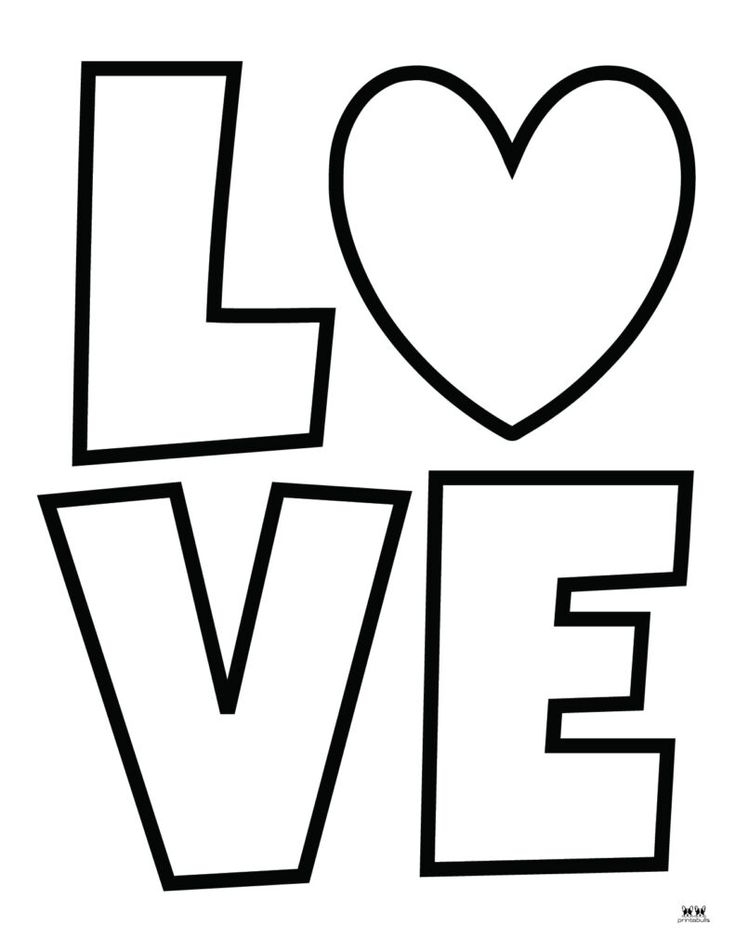 Printable love coloring page