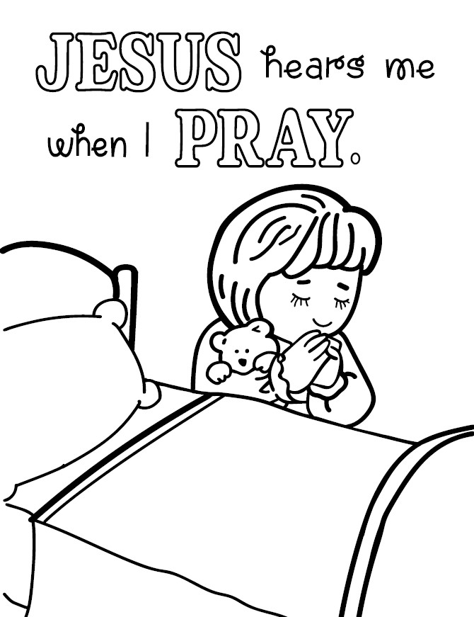 Bedtime prayers printable coloring pages