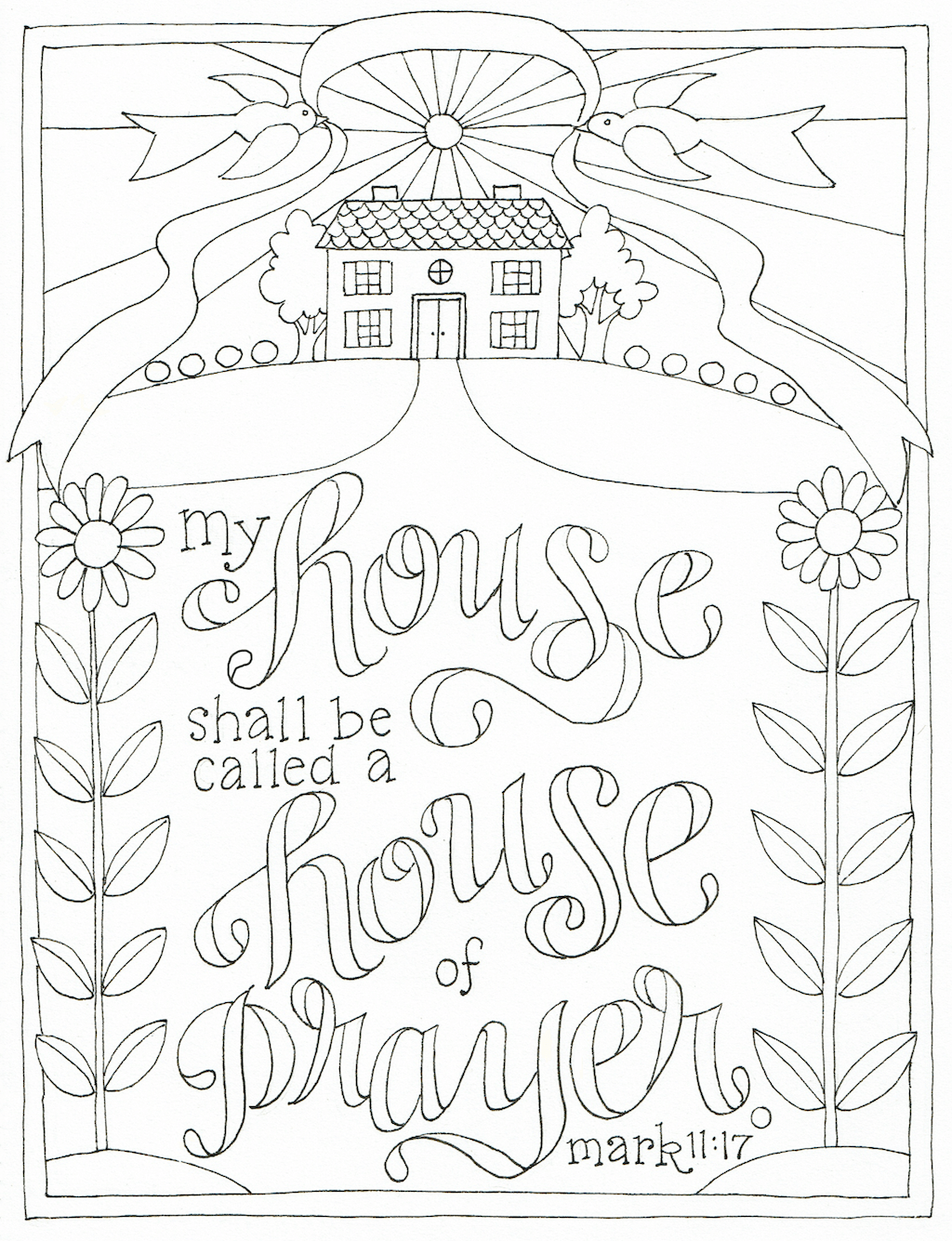 House of prayer coloring page
