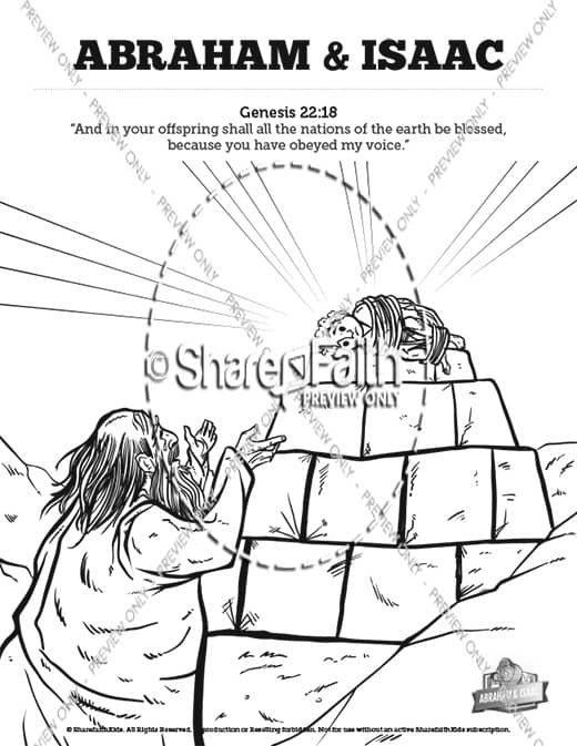 Abraham and isaac sunday school coloring pages for kids â