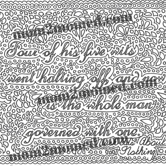 Shakespeare insults printable coloring page quote from much ado about nothing four of his five wits went halting off