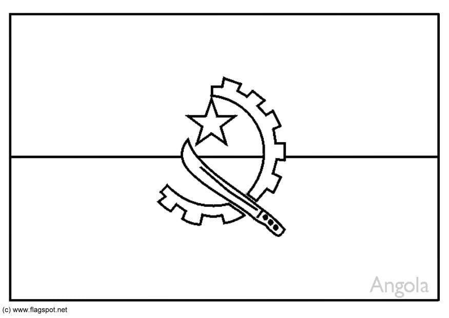 Coloring page flag angola