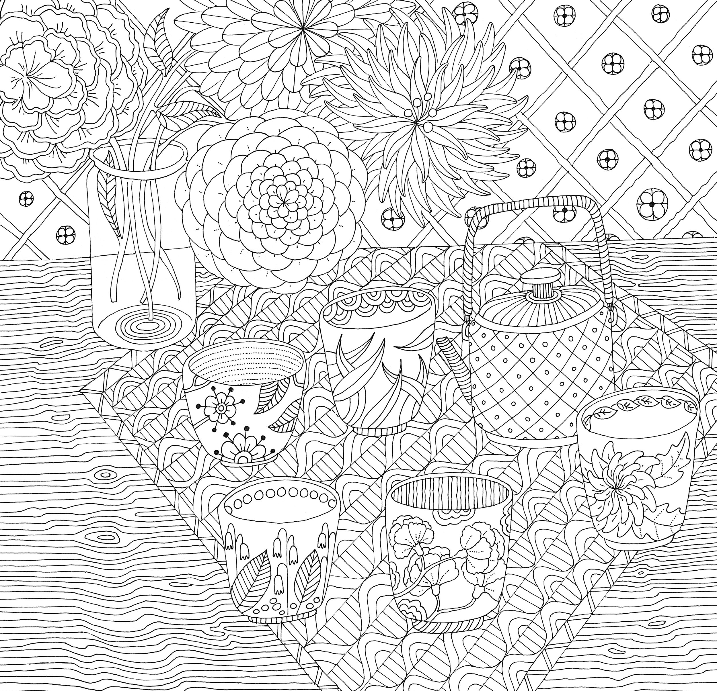 Zen garden adult coloring book