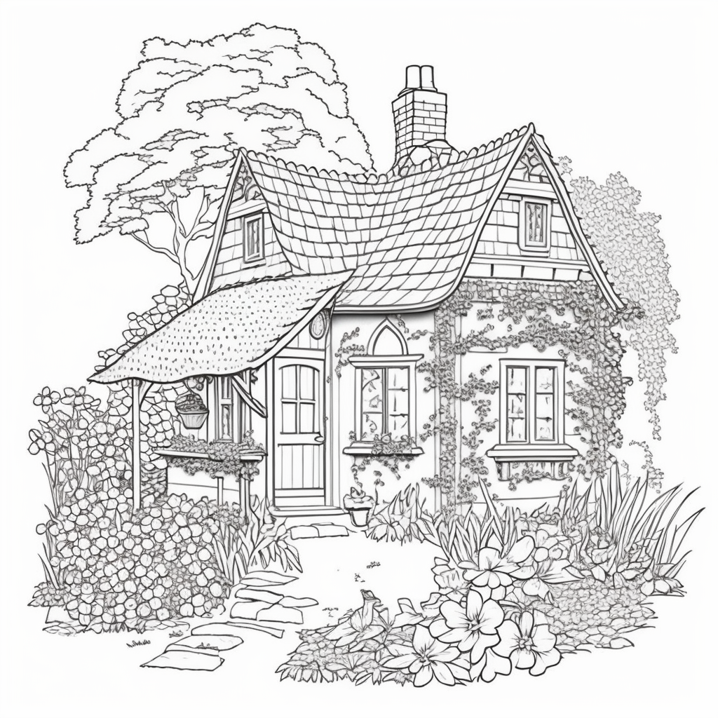 Ai midjourney prompts for adult house coloring pages â the ai prompt shop