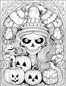 Halloween coloring book for adults with spooky holiday designs willow enchanted books