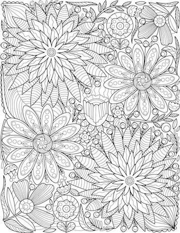 Adults coloring book adults vectors illustrations for free download