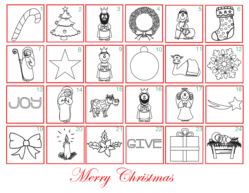 Free advent coloring calendar