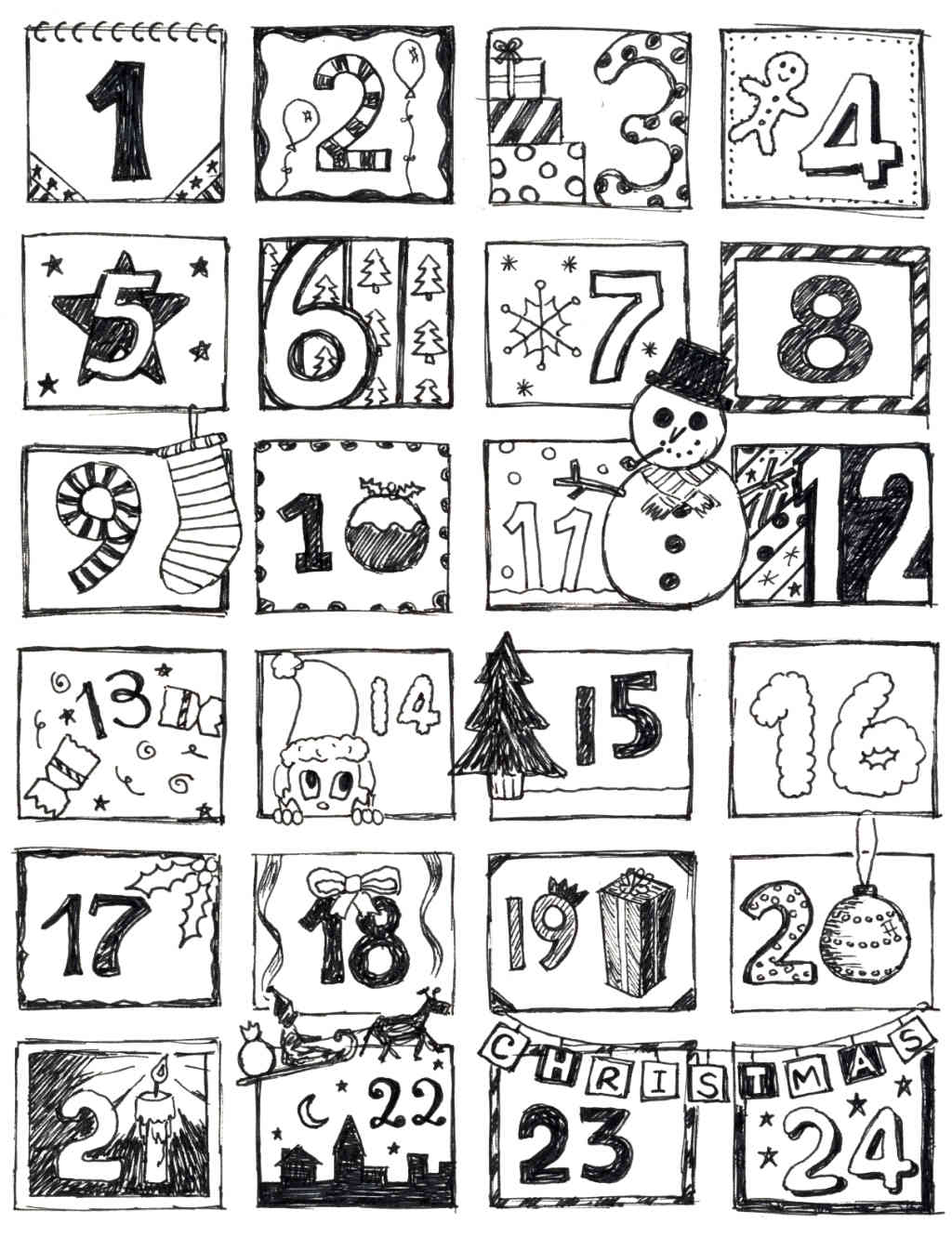 Advent coloring pages