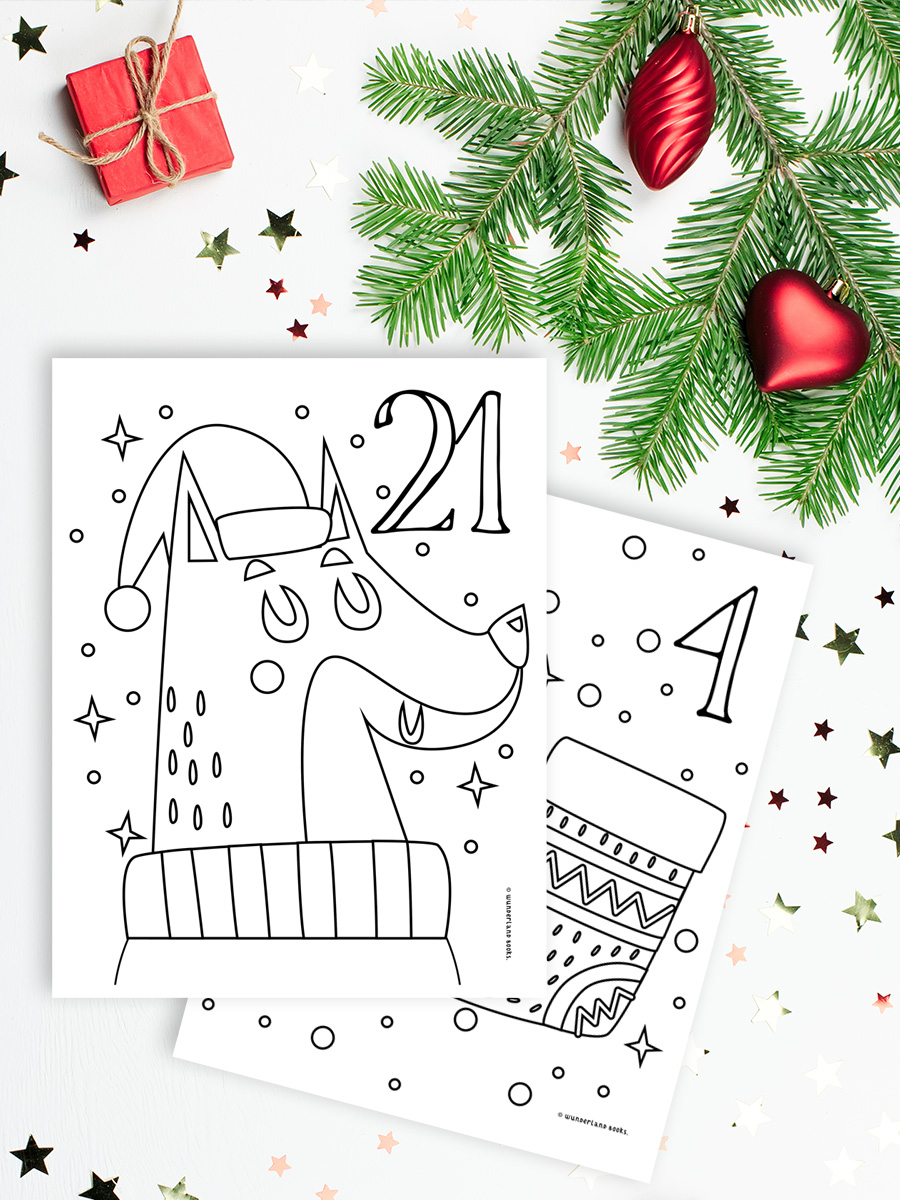 Christmas advent calendar coloring printable pages marquesa farms