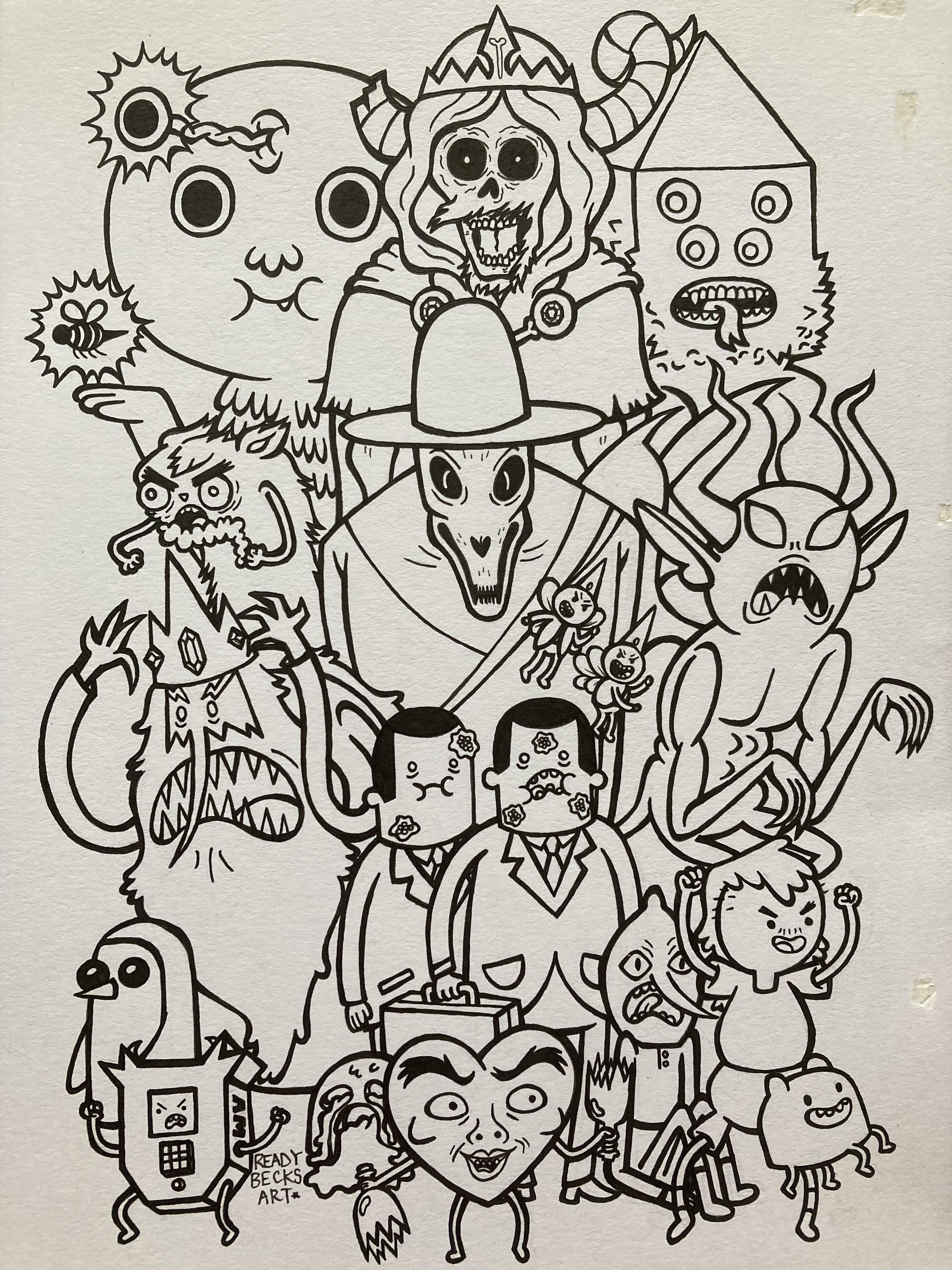 Adventure time villains colouring page working on creating a book full of my favourite cartoons and characters radventuretime