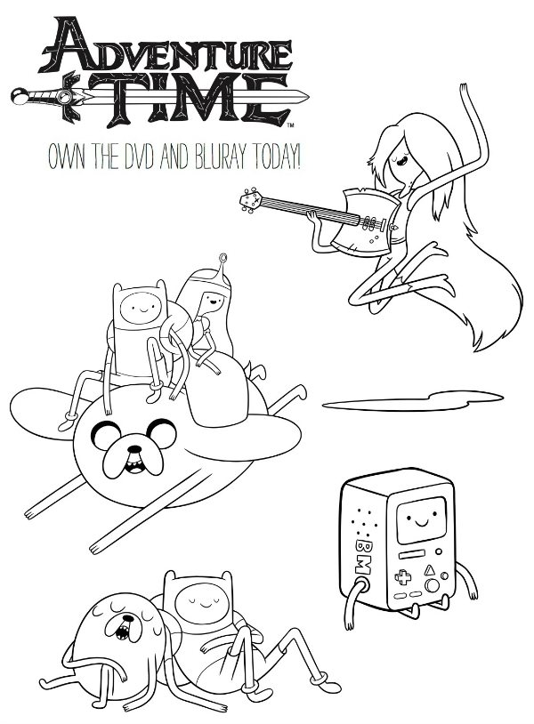 Adventure time printable coloring page