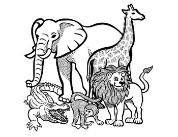 Free african animals coloring page by the harstad collection tpt