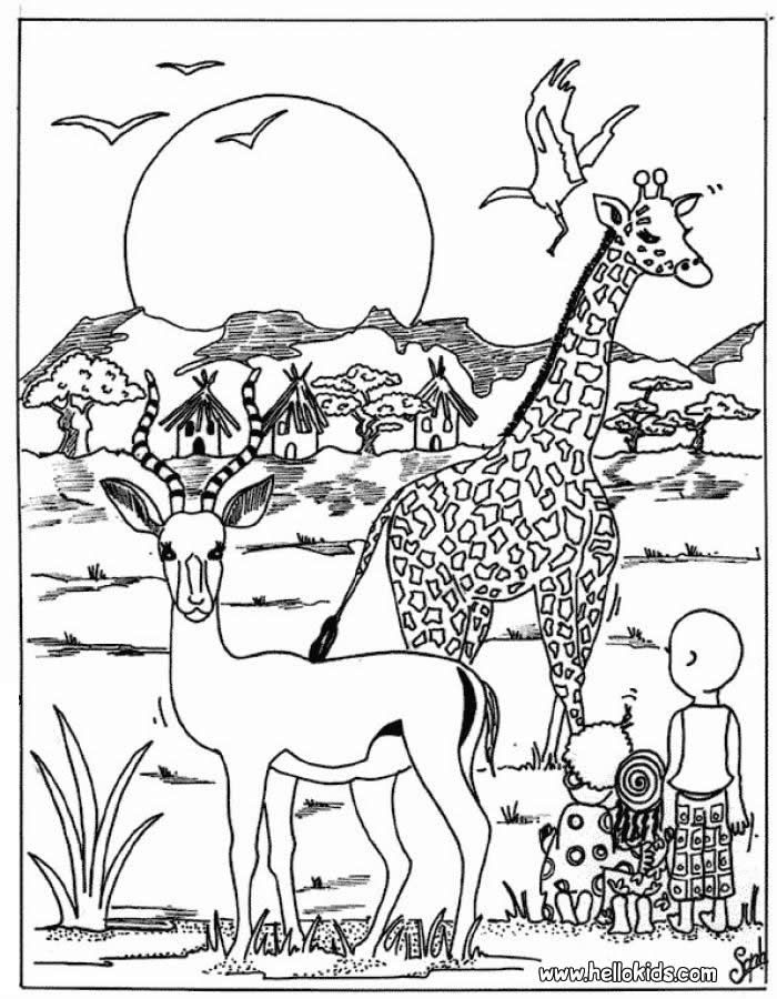 African animals coloring pages