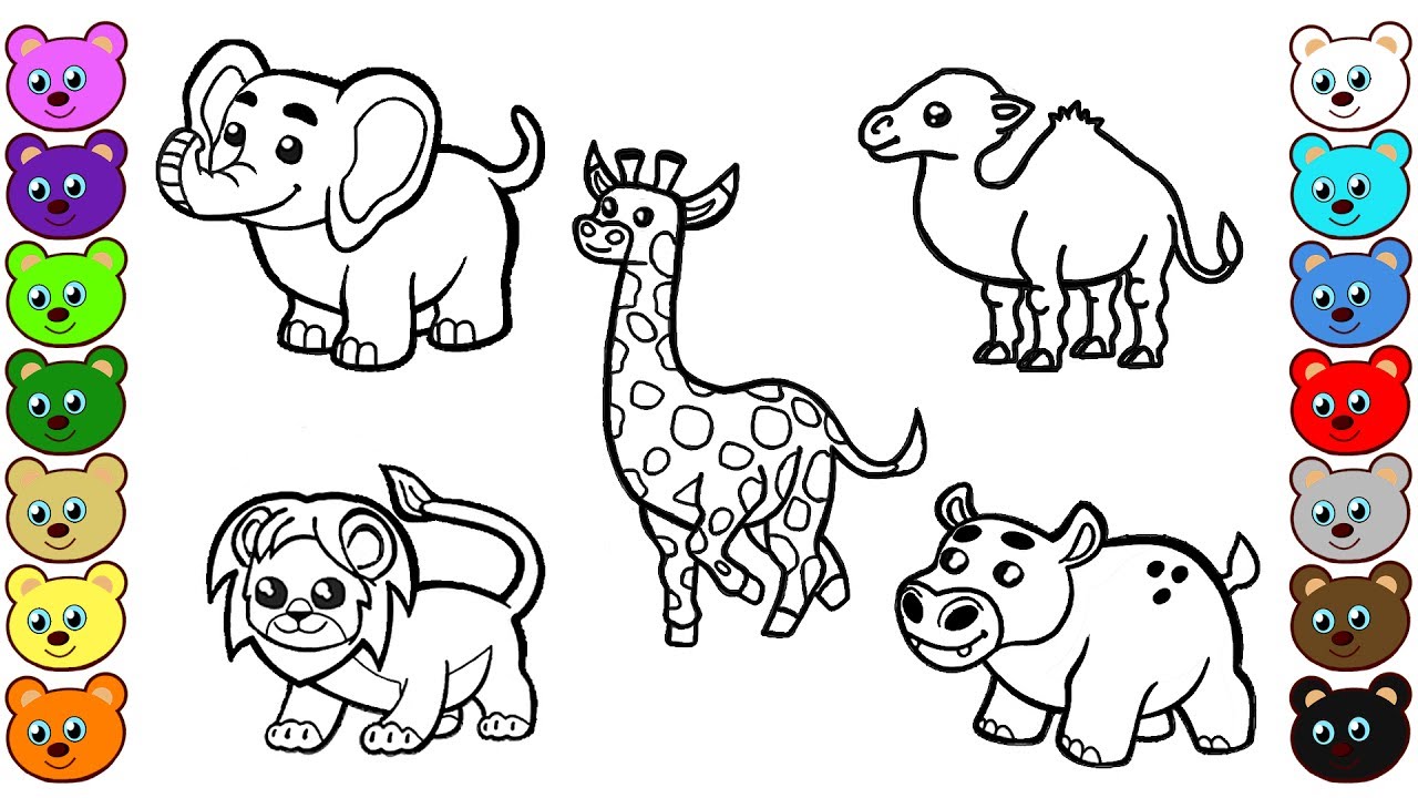 African animals coloring pages for children