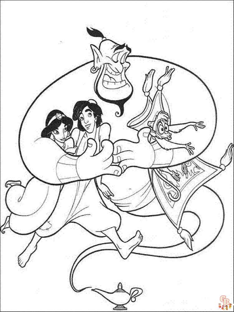 Enter the magic lamp with free aladdin coloring pages