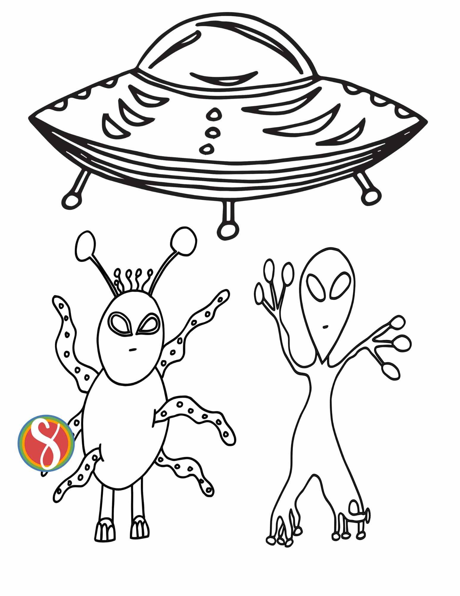 Free alien coloring pages â stevie doodles