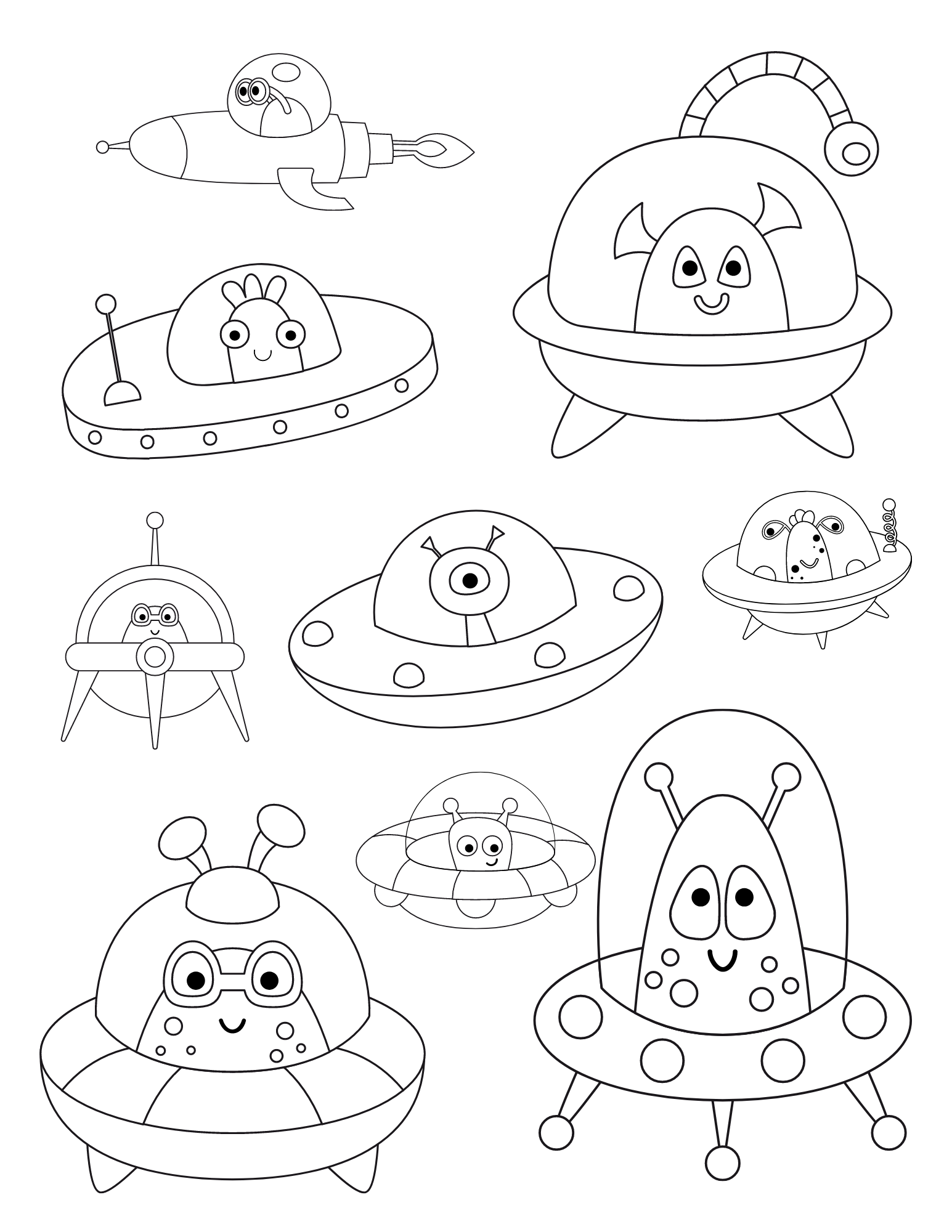 Free printable alien coloring pages for kids and adults