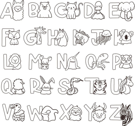 Alphabet coloring page decal â