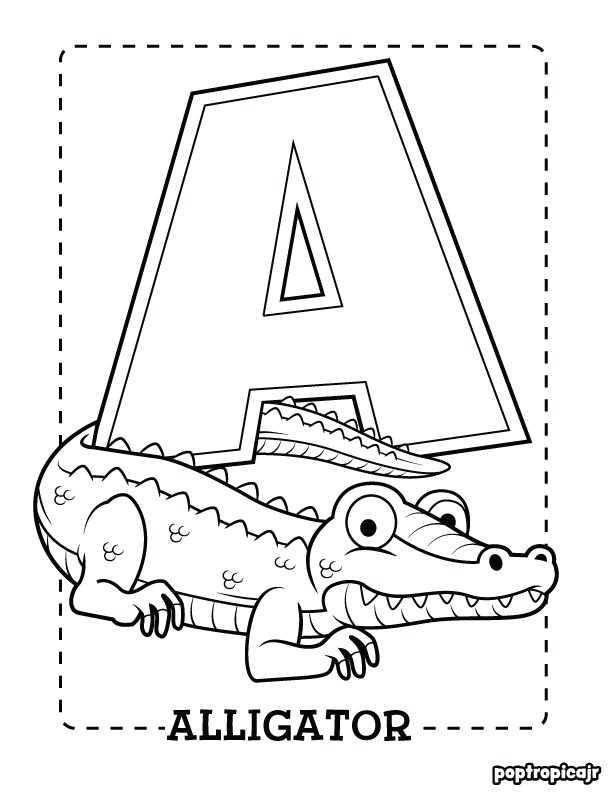 Animals and letters coloring pages
