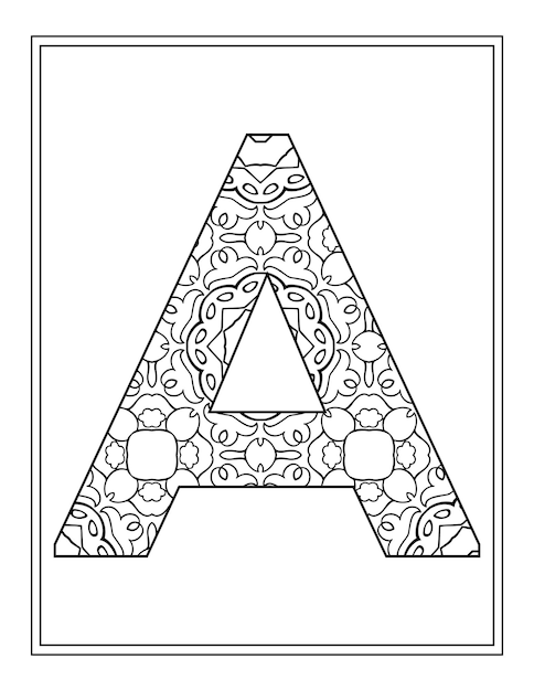 Premium vector kids alphabet letter coloring page