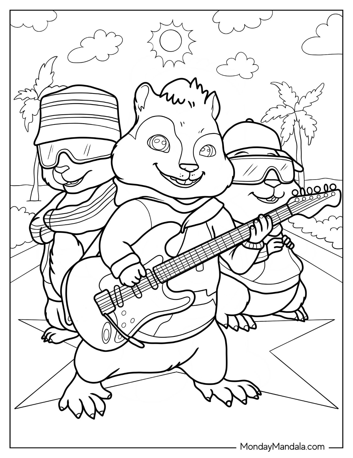 Alvin the chipmunks coloring pages free printables