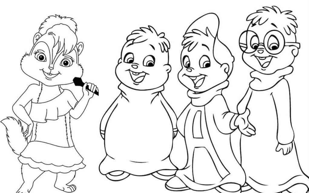 Awesome alvin and the chipmunks colouring pages