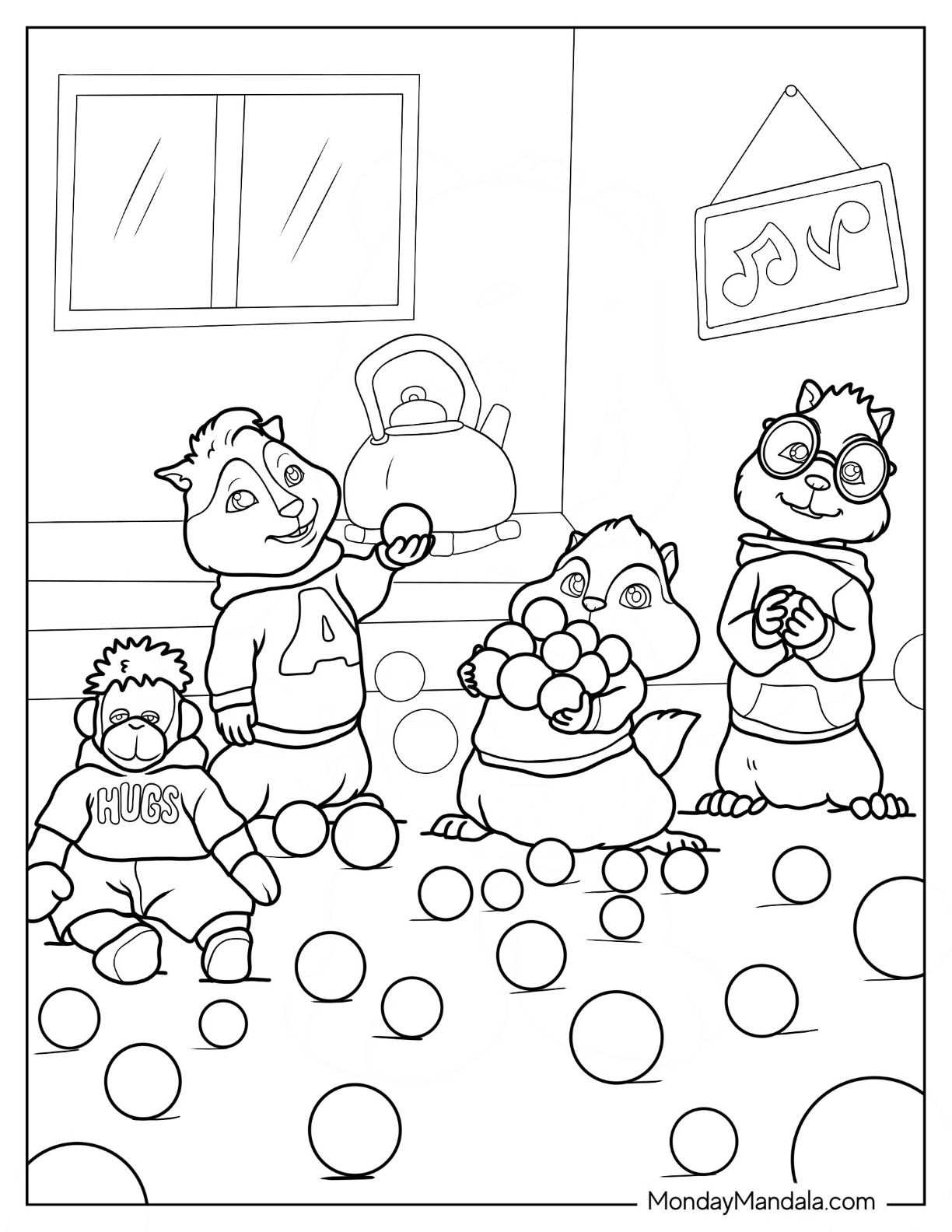 Alvin the chipmunks coloring pages free printables